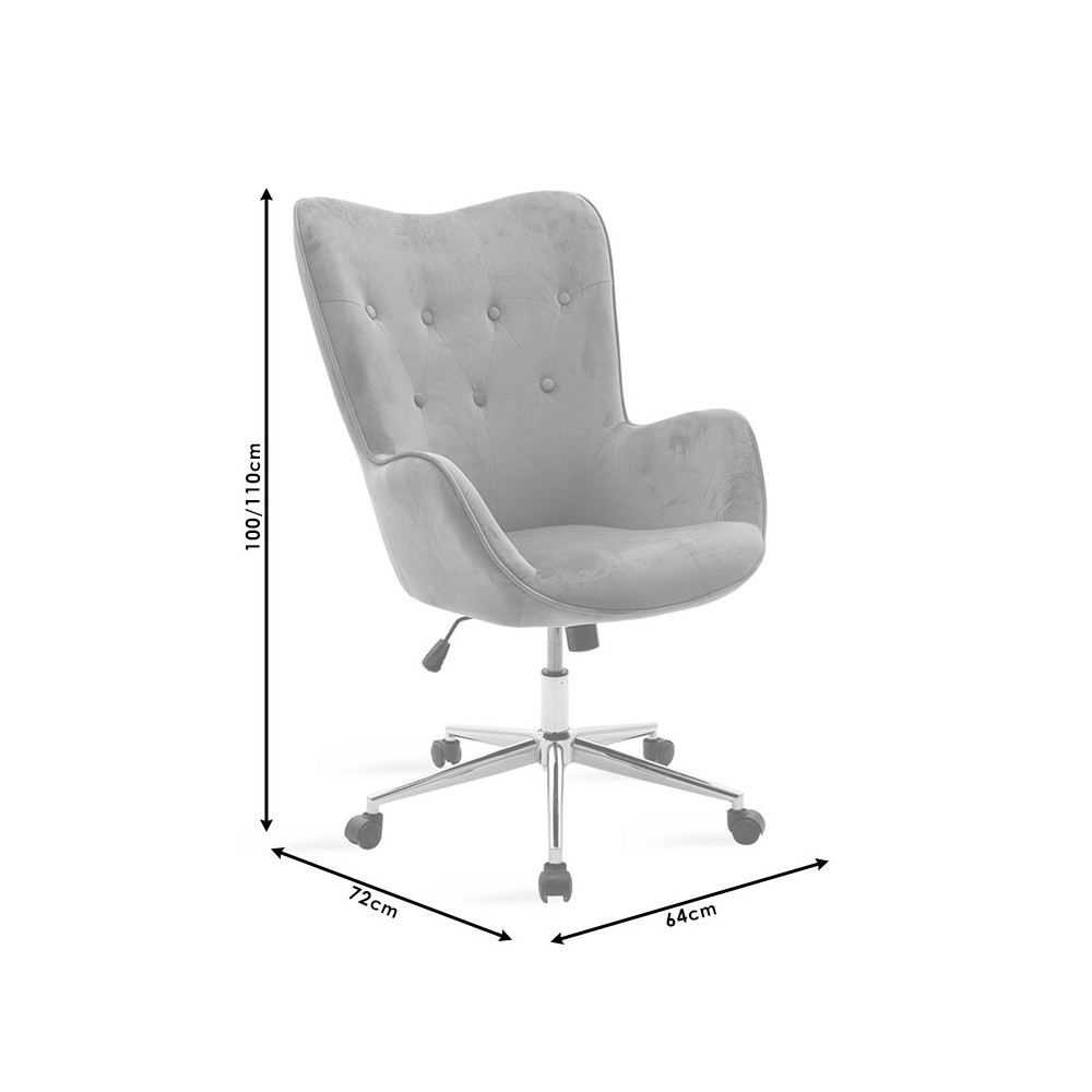 Chaise de bureau Kido velours jaune