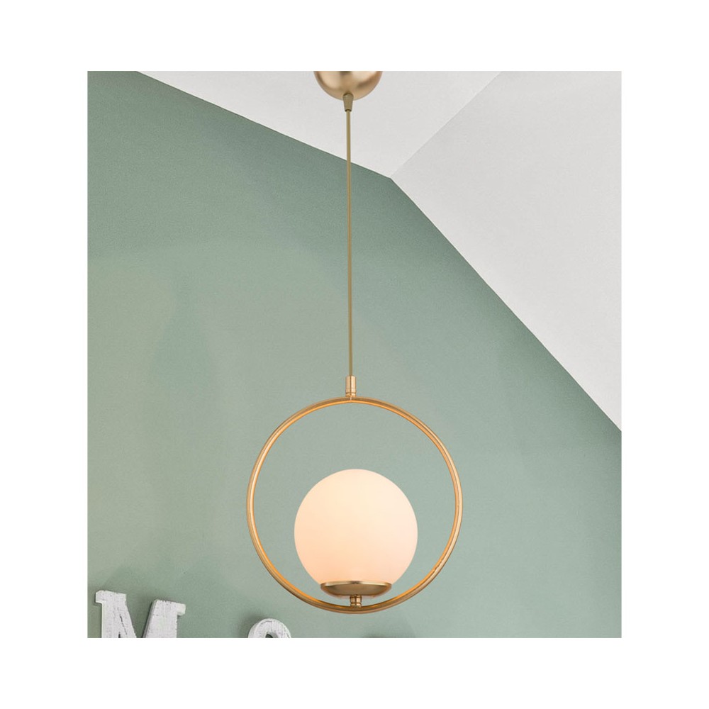 Suspension luminaire Plafonnier  Ε27 doré D26x75cm