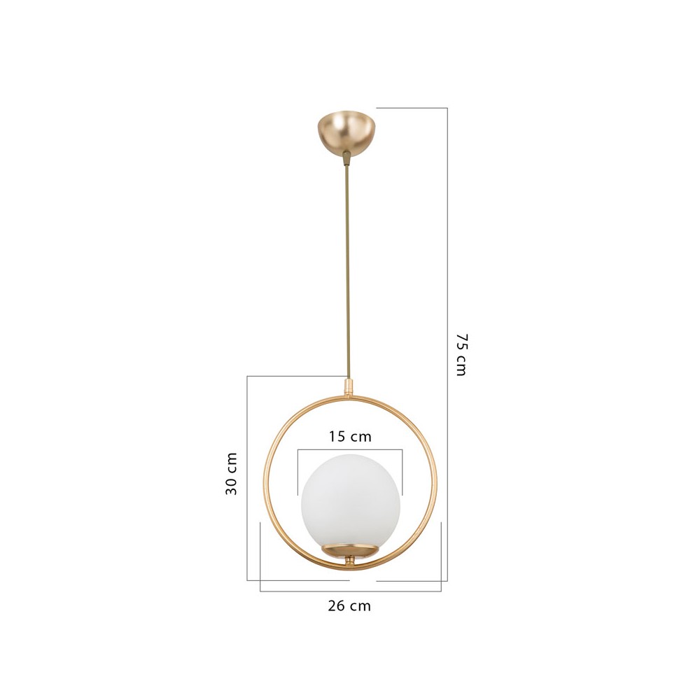 Suspension luminaire Plafonnier  Ε27 doré D26x75cm