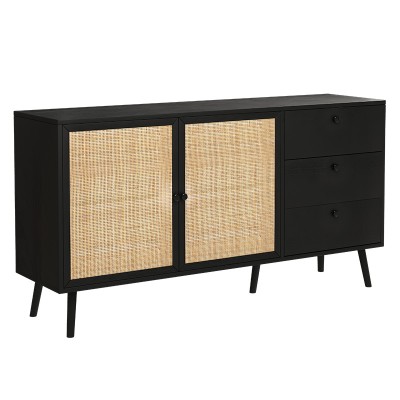 Buffet Oslo Bois noir naturel 150x39x79 cm