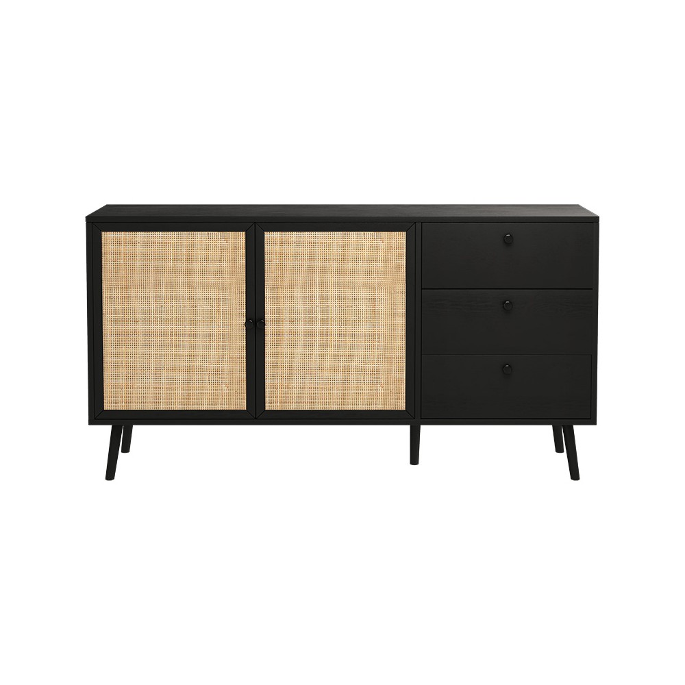 Buffet Oslo Bois noir naturel 150x39x79 cm