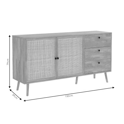 Buffet Oslo Bois noir naturel 150x39x79 cm