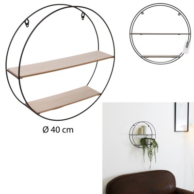 Étagère Murale "2 Niveaux" 40cm Naturel