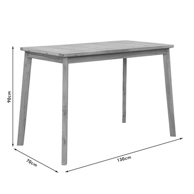 Table de jardin bois d'acacia naturel 130x70x90cm