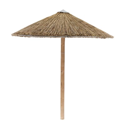 Parasol Solaris rond métal bois de sapin naturel-mat Φ210x270cm