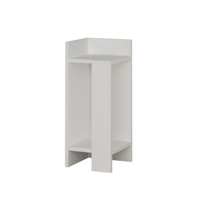 Table de chevet d'angle en bois Gauche Blanche