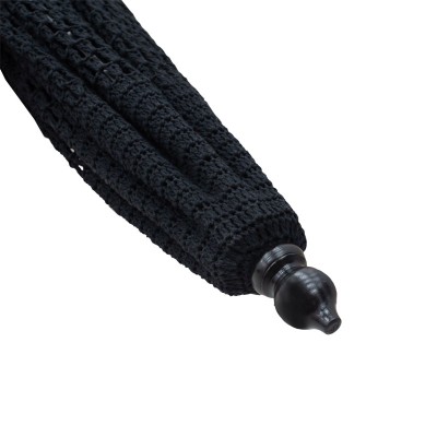 Parasol de jardin bois macramé Φ2,70x2,60 m noir