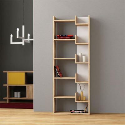 Bibliothèque Oppa naturel-blanc 61x22x162 cm