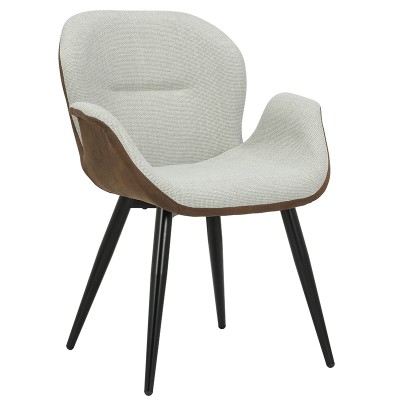 Fauteuil Danielle tissu beige marron - pied noir