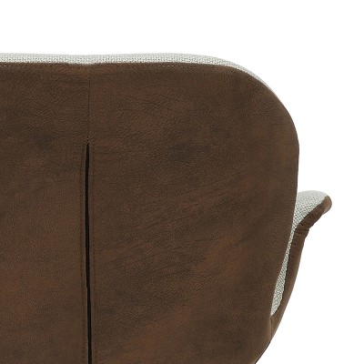 Fauteuil Danielle tissu beige marron - pied noir