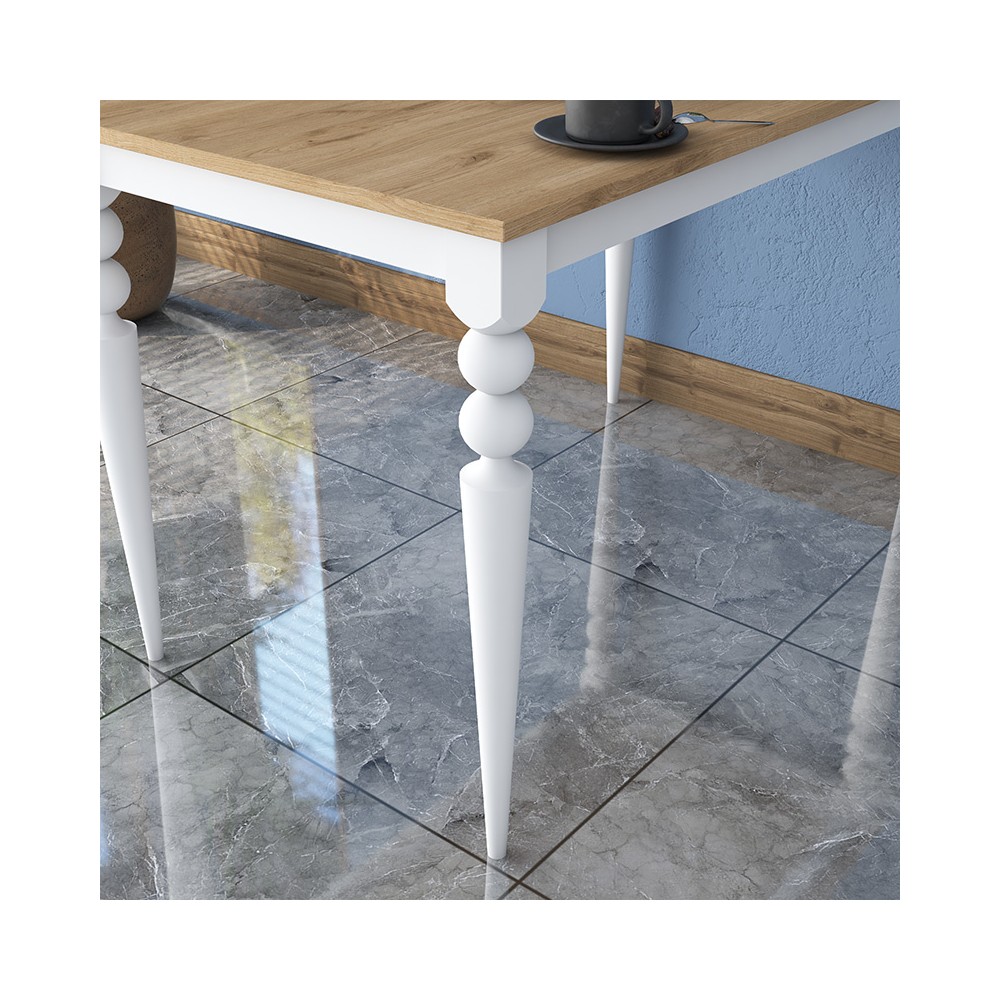 Table à manger Rosette naturel-blanc 120x70x73,8 cm