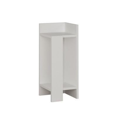 Table de chevet d'angle en bois Blanche