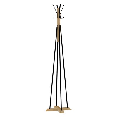 Porte manteau noir bois naturel 160cm