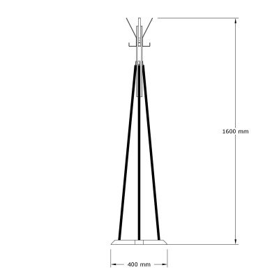 Porte manteau noir bois naturel 160cm