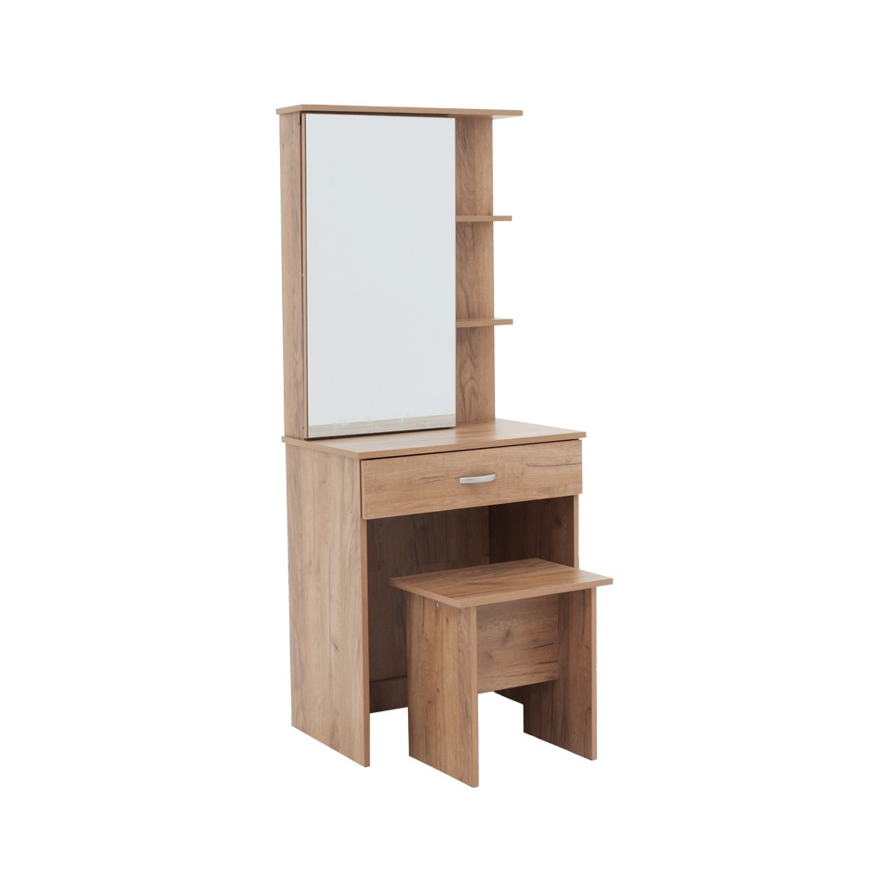 Coiffeuse avec miroir Zelia  Bois avec tabouret