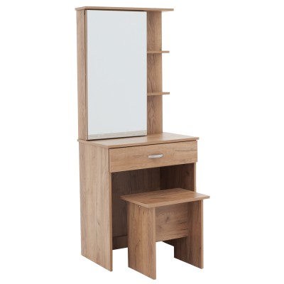 Coiffeuse avec miroir Zelia  Bois avec tabouret