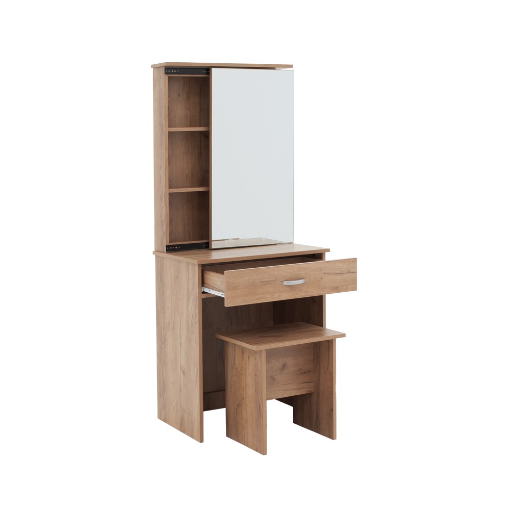 Coiffeuse avec miroir Zelia  Bois avec tabouret