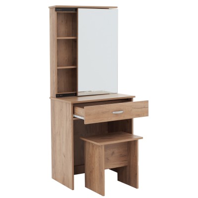 Coiffeuse avec miroir Zelia  Bois avec tabouret