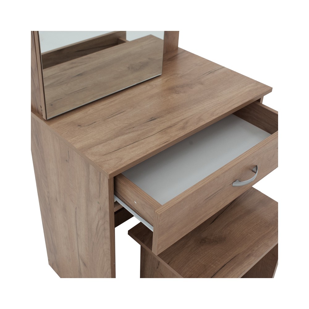 Coiffeuse avec miroir Zelia  Bois avec tabouret