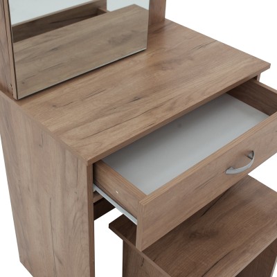 Coiffeuse avec miroir Zelia  Bois avec tabouret