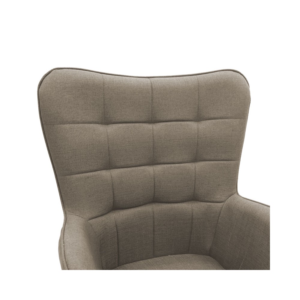 Fauteuil Maddison avec repose-pieds-coussin tissu beige-naturel 69x74x98cm