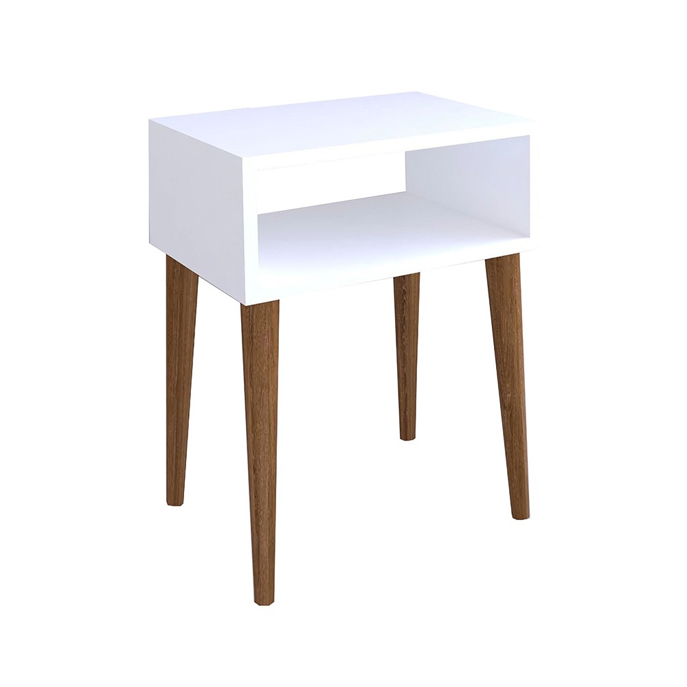 Table de chevet Hank blanc-noyer 45x30x60 cm