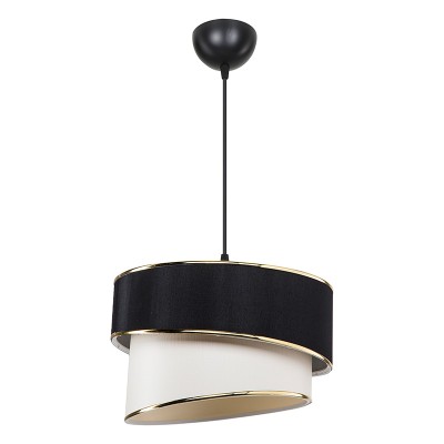 Plafonnier suspension luminaire Loopy Å27 noir-blanc D30x18cm