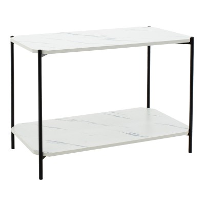 Table d'appoint Mara MDF marbre blanc-noir 80x40x55cm