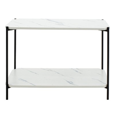 Table d'appoint Mara MDF marbre blanc-noir 80x40x55cm