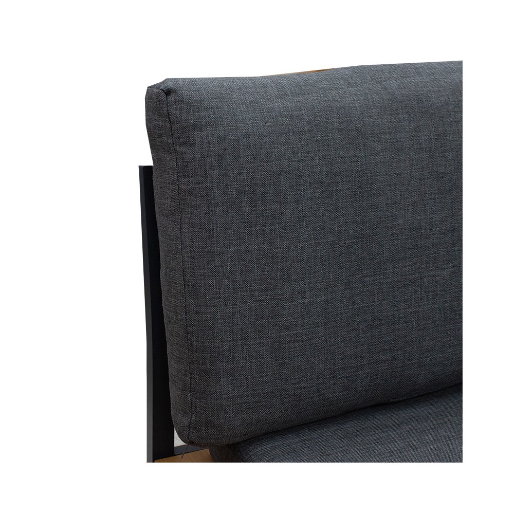 Salon de jardin Christie ensemble 3pcs aluminium polywood tissu gris naturel