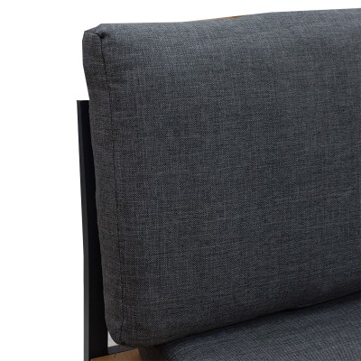 Salon de jardin Christie ensemble 3pcs aluminium polywood tissu gris naturel