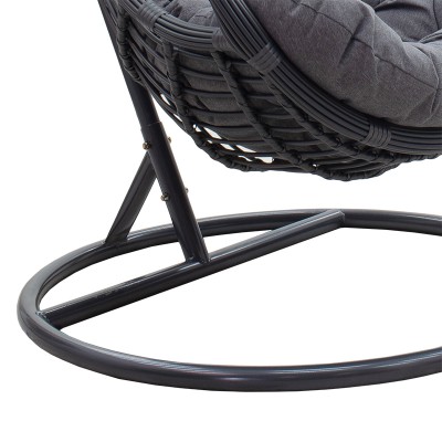 Fauteuil suspendu Balancelle de jardin Lacie métal anthracite coussin gris