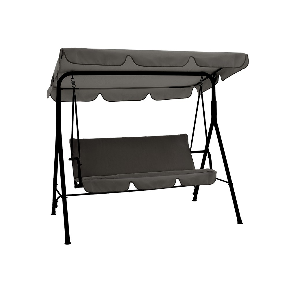 Balancelle de jardin cadre en métal noir et tissu anthracite 170X110x153 cm Balancelle de jardin cadre en métal noir et tissu anthracite 170X110x153 cm