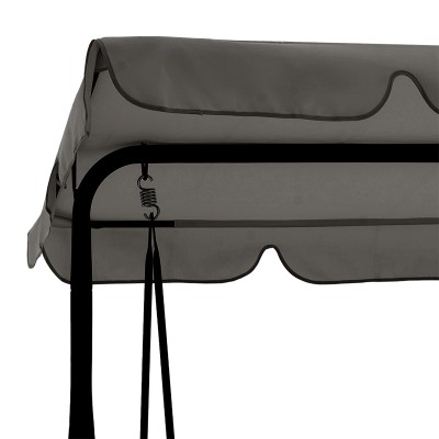 Balancelle de jardin cadre en métal noir et tissu anthracite 170X110x153 cm