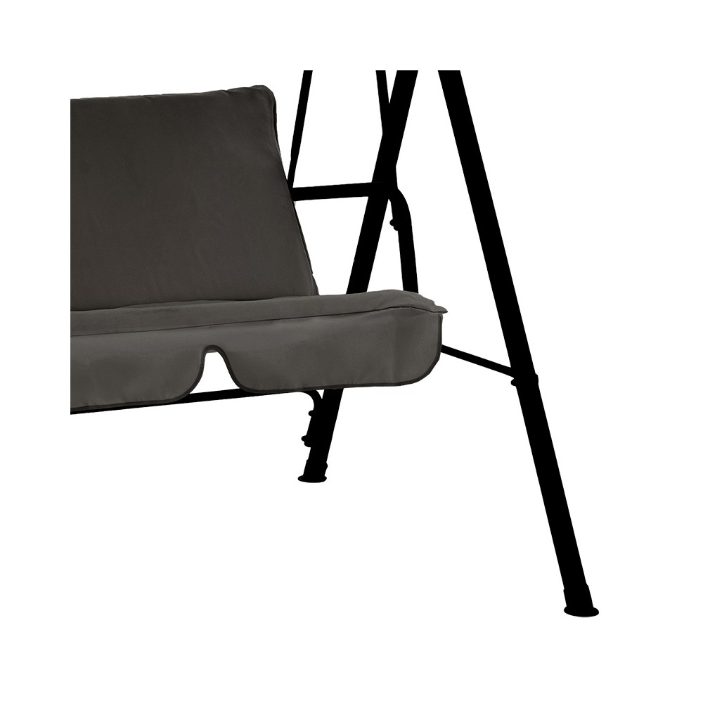 Balancelle de jardin cadre en métal noir et tissu anthracite 170X110x153 cm
