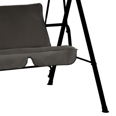 Balancelle de jardin cadre en métal noir et tissu anthracite 170X110x153 cm