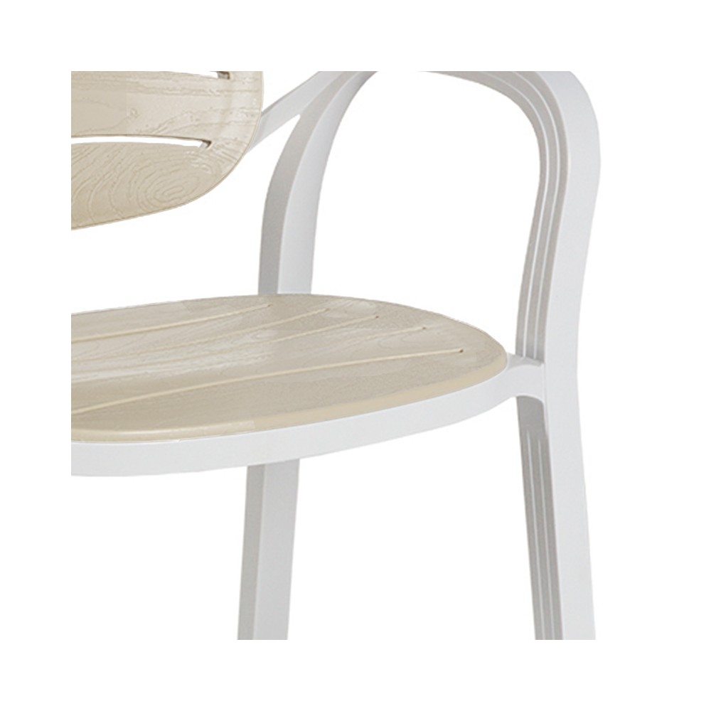 Chaise Fauteuil de jardin Gentle blanc capuccino