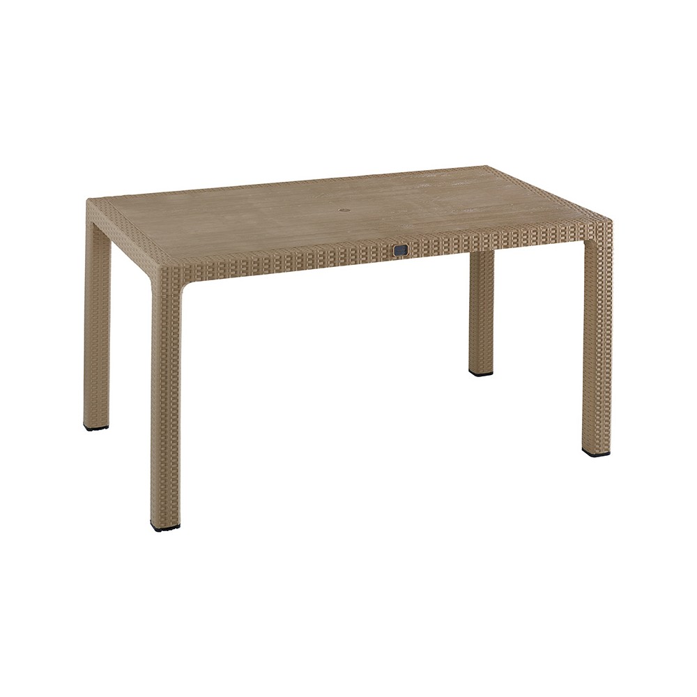 Table de jardin avec protection UV PP couleur cappuccino 150x90x73,5cm