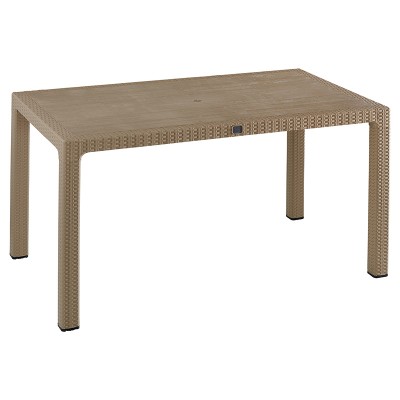 Table de jardin avec protection UV PP couleur cappuccino 150x90x73,5cm