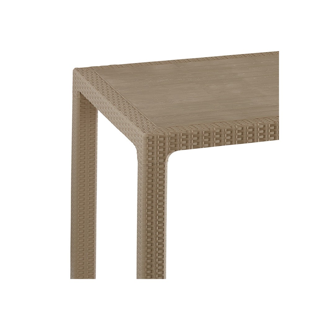 Table de jardin avec protection UV PP couleur cappuccino 150x90x73,5cm