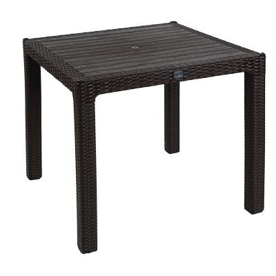 Table de jardin avec protection UV PP couleur marron 90x90x73,5 cm