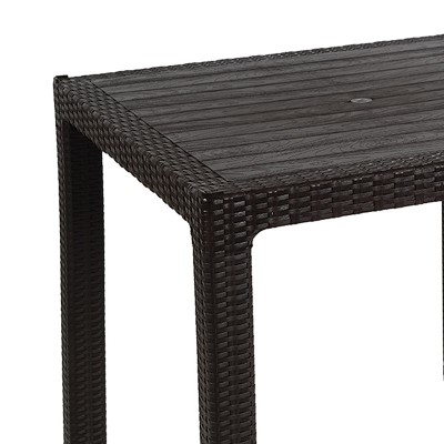 Table de jardin avec protection UV PP couleur marron 90x90x73,5 cm