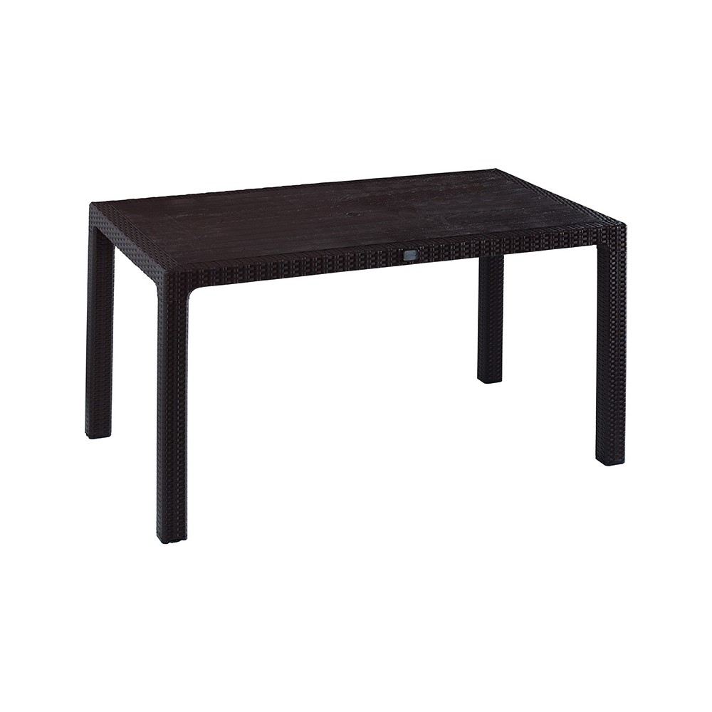 Table de jardin avec protection UV PP couleur marron 150x90x73,5cm