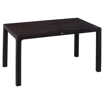 Table de jardin avec protection UV PP couleur marron 150x90x73,5cm