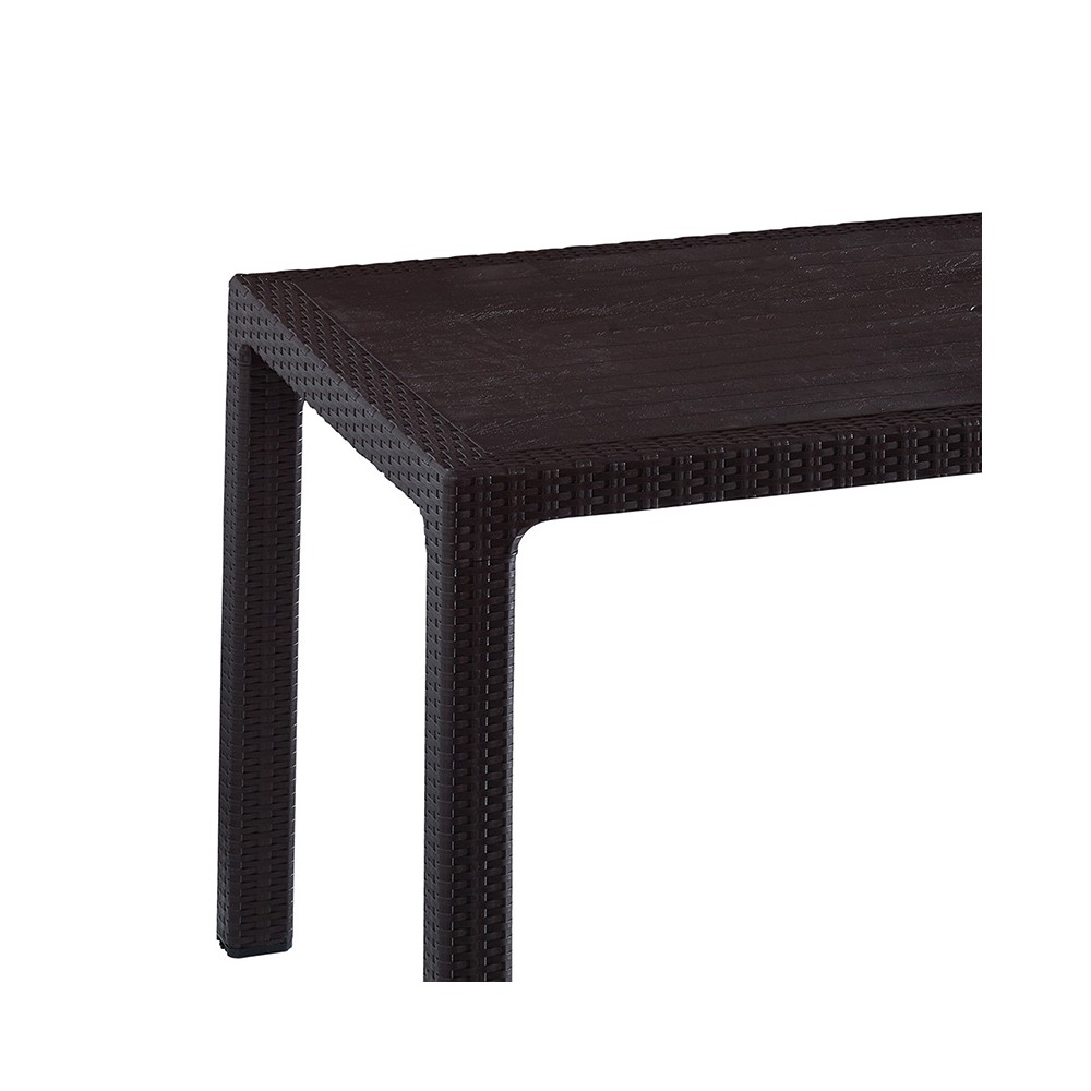 Table de jardin avec protection UV PP couleur marron 150x90x73,5cm