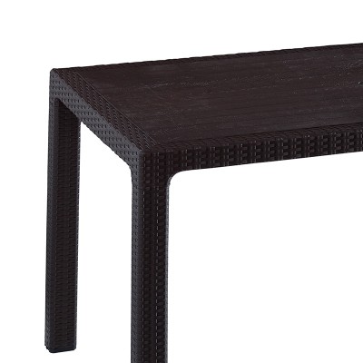 Table de jardin avec protection UV PP couleur marron 150x90x73,5cm