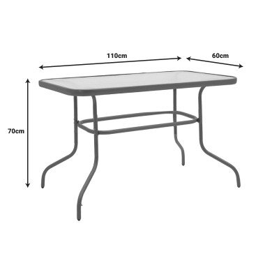 Ensemble Table chaise  de jardin 5 pièces  gris foncé 110x60x70 cm