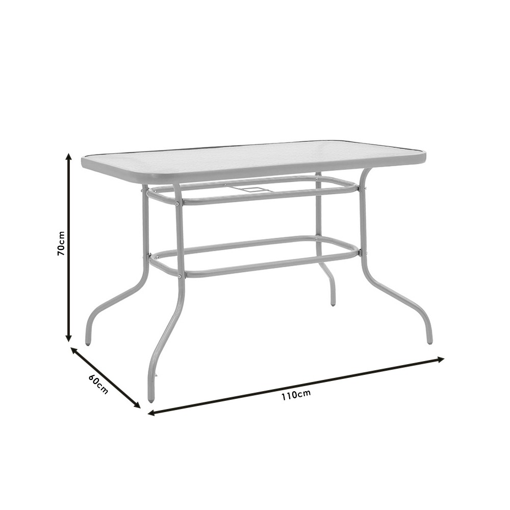 Ensemble Table chaise  de jardin 5 pièces  gris foncé 110x60x70 cm