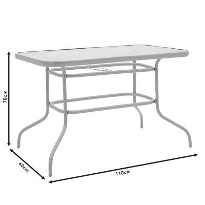 Ensemble Table chaise  de jardin 5 pièces  gris foncé 110x60x70 cm