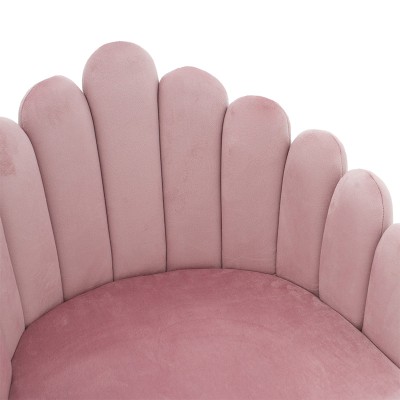 Fauteuil Briella pieds métal naturel-velours couleur Rose